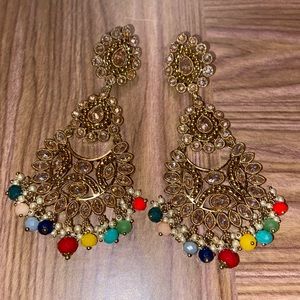 Indian Dangle Multicolor Earrings